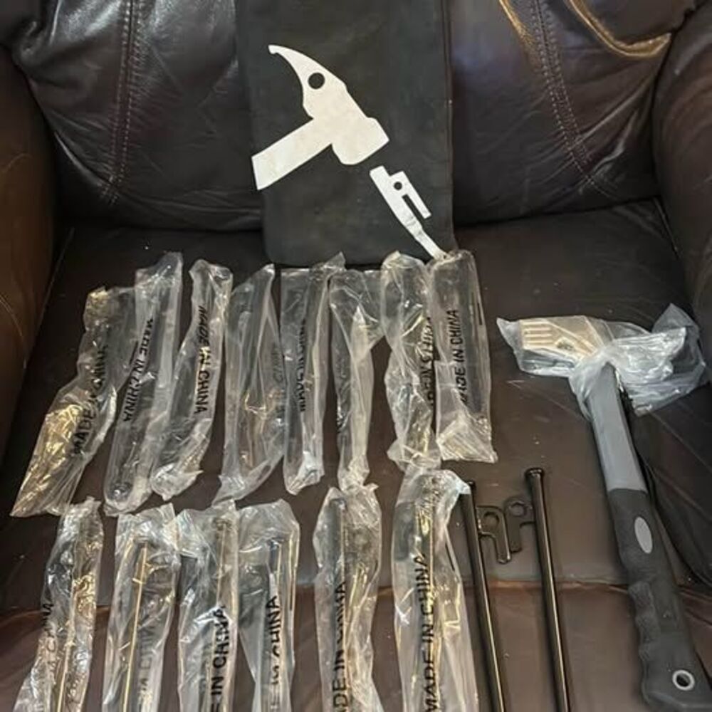 Heavy Duty Camping Tent Stake and Hammer Kit